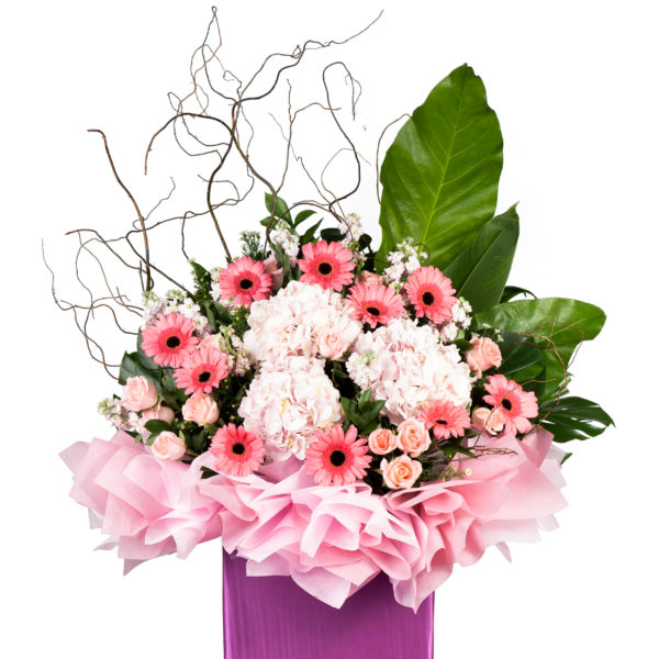 Luck and Prosperity grand opening flower stand by farmflorist