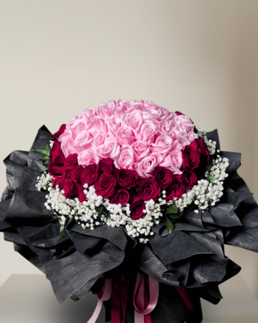 99 Roses Bouquet - Red Pink