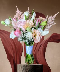 Whimsical Whispers: Blush and Ivory Themed: Blush Petal Cascade Bridal Bouquet