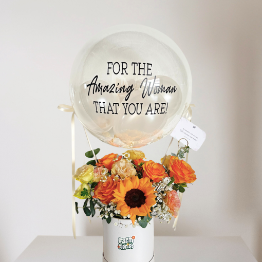 Limitless Lady Hot Air Balloon Flower Arrangement