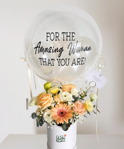 Queens Choice Hot Air Balloon Flower Arrangement
