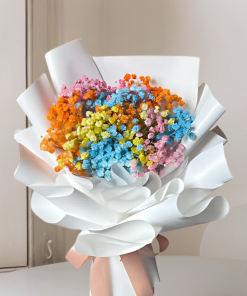 Rainbow Baby Breath Bouquet